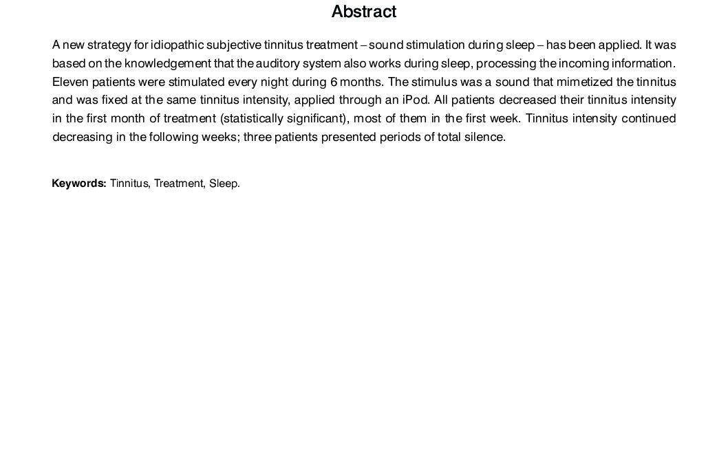 Tinnitus: el primer estudio que probó la estimulación acústica durante el sueño (2010)